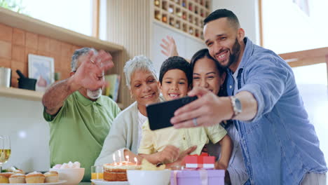 Birthday,-party-and-family-video-call-in-home