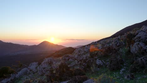 sunset over mountains