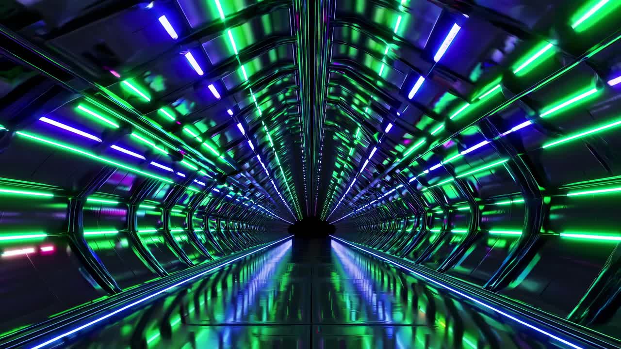 el túnel de neón futurista