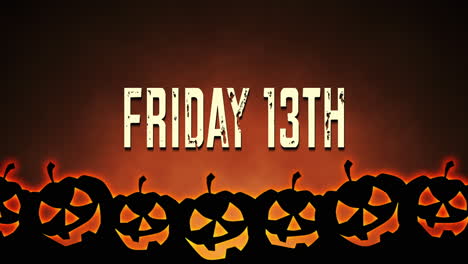 friday 13th: a hellish scene with a glaring pumpkin