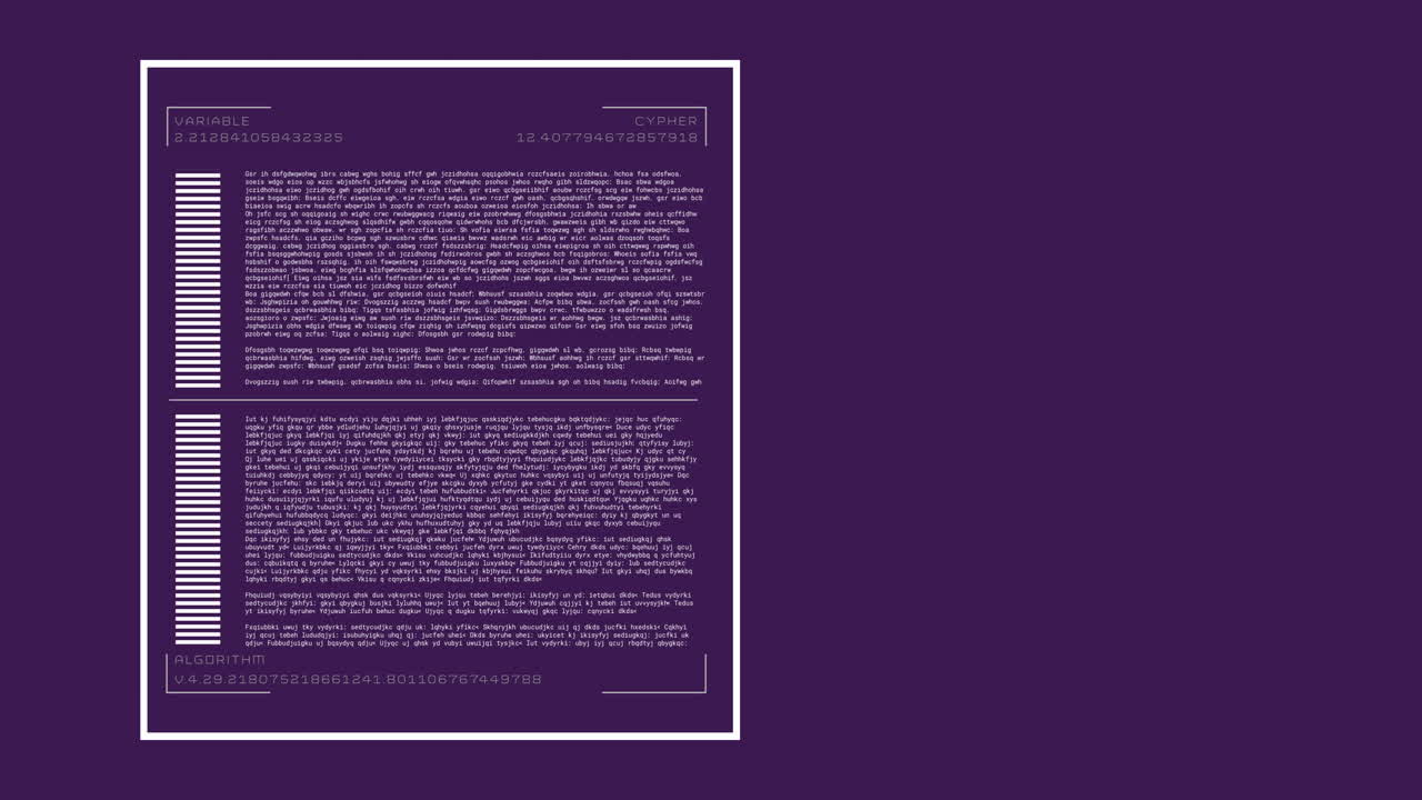 Animation of statistics and data processing over purple background