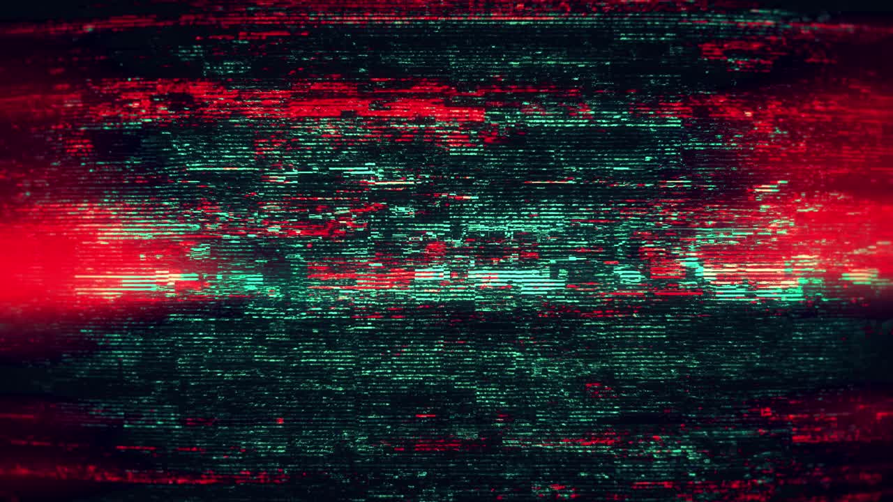 Abstract Digital Glitch Static with Red and Green Lines