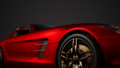 luxury sport car in dark studio with bright lights