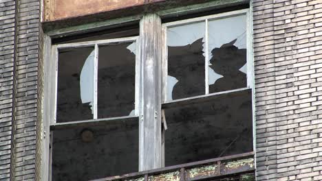 smashed windows of michigan station, detroit