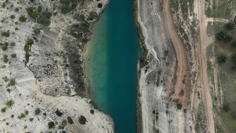 Corinth-Canal:-Aerial-Stock-Footage-of-Greece's-Historic-Waterway