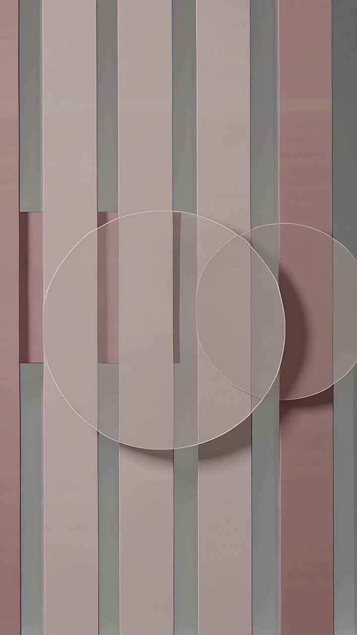Vertical video: Sliding slats and discs moving right with frame shift on panel showing maroon band