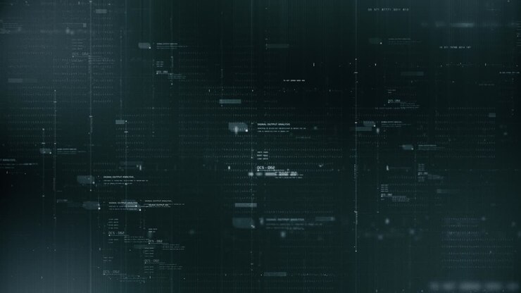 Sfondo HUD futuristico con simulazione di dati a matrice
