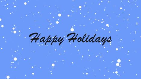 Happy-Holidays-with-flying-snow-in-blue-sky