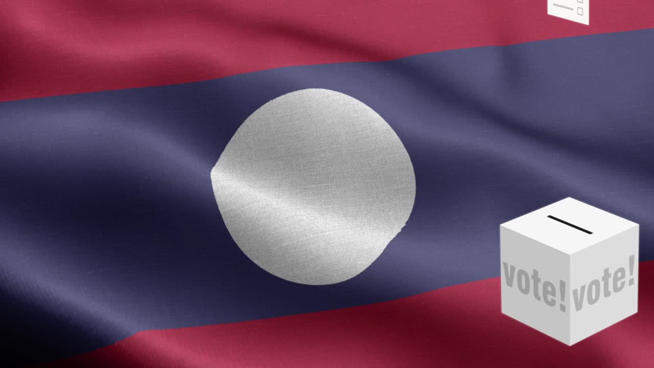 라오스의 투표용지 선택 - 발 앞에 있는 투표용지 - 선거 - 투표 - 라오스의 발 - 라오스 발 높은 세부 사항 - 국가 발 라오스 파동 패턴 루프 가능한 요소 - 직물 질감과 끝없는 루프