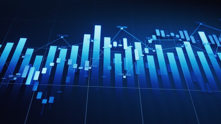 Statistical graph with business finance concept, 3d rendering.