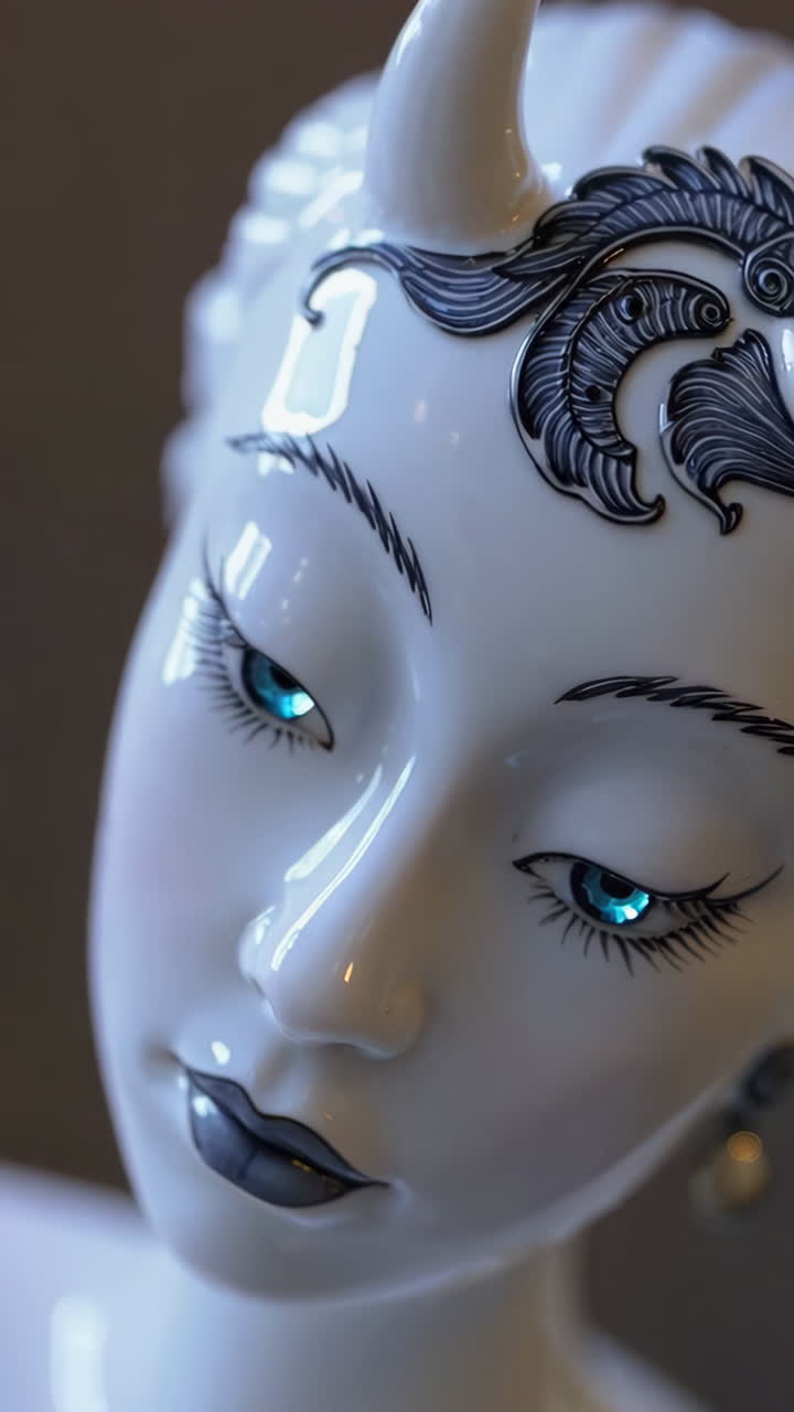 Detailed Porcelain Figurine of a Mythological Figure