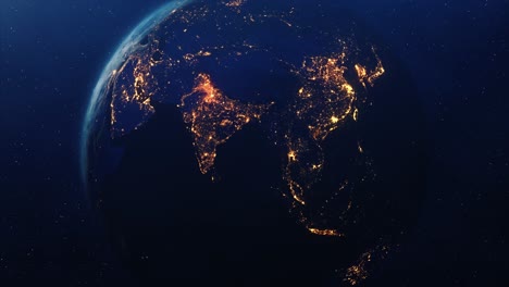 la terre la nuit depuis l'espace