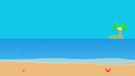 blue sky and beach animation