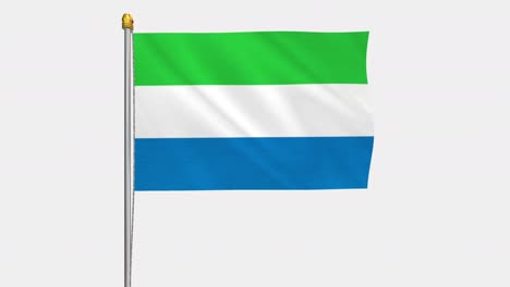 loop video of sierra leone flag  fluttering in the wind, slow motion video of 4k , with alpha channel