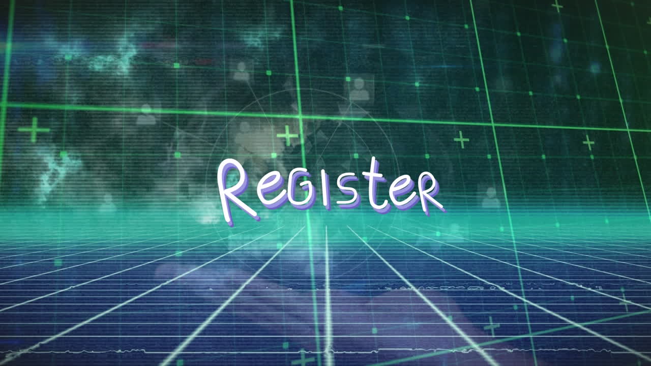 연결 네트워크를 통해 생일 축하 텍스트의 애니메이션