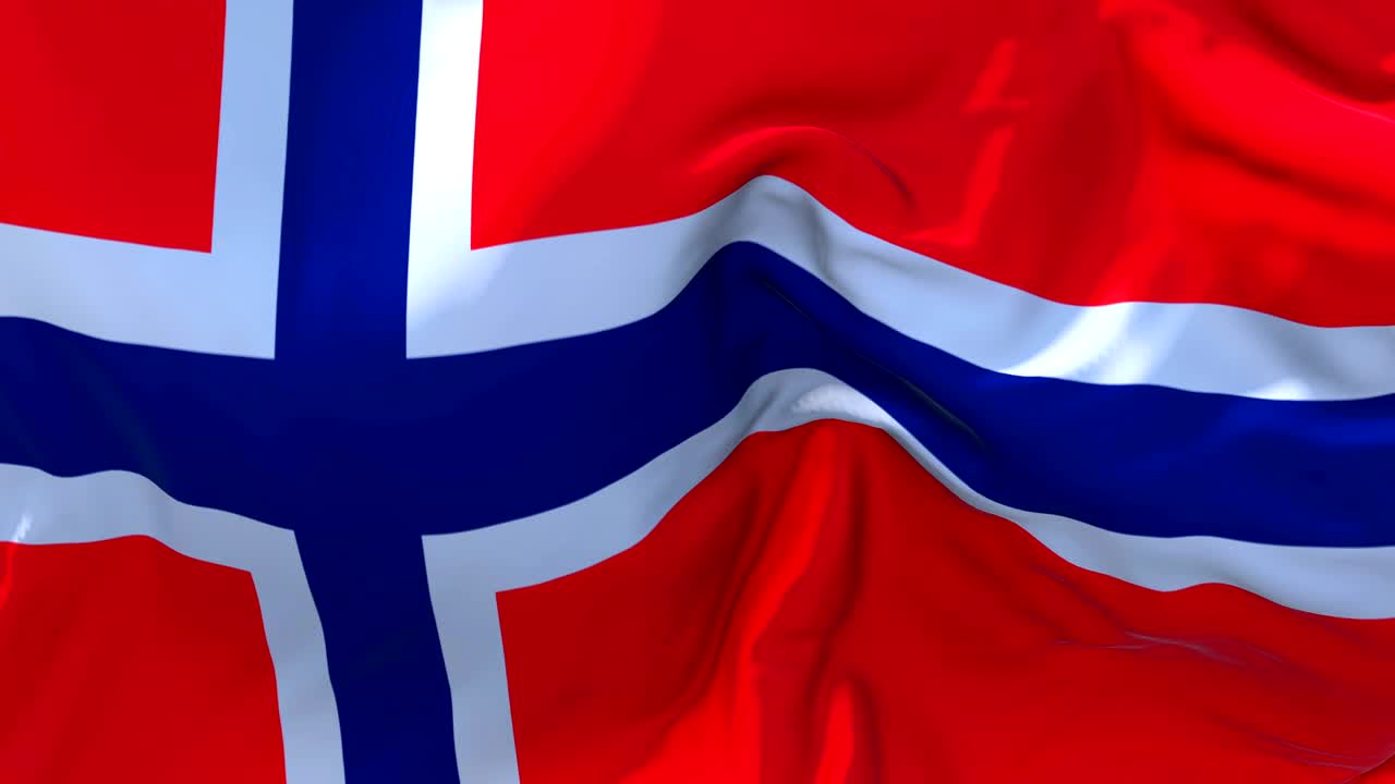 노르웨이 발이 바람 속 느린 동작 애니메이션에서 4k 현실적인 직물 질감 발 부드럽게 바람 날 연속적인 원활한 루프 배경에 불어.