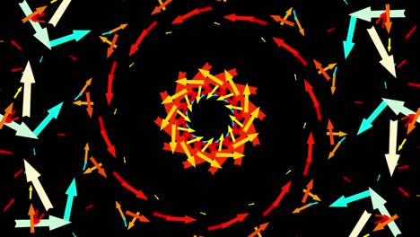 concept of colorful arrows on black background