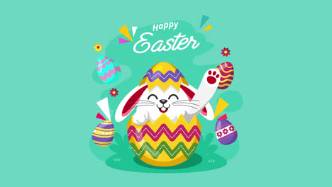 lindo conejito de pascua en un huevo