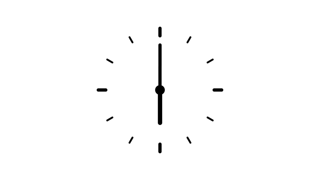 reloj - imágenes de dibujos animados en 4k. flechas - horas, minutos en el reloj. lapso de tiempo del reloj. loopable. video de stock