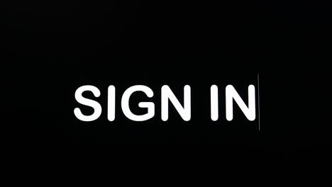 escribir en la pantalla con un párrafo intermitente que forma el signo de la palabra en