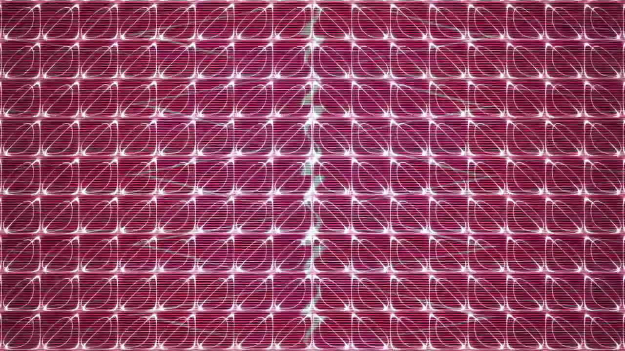 Animazione di un motivo geometrico astratto con forme bianche rotanti