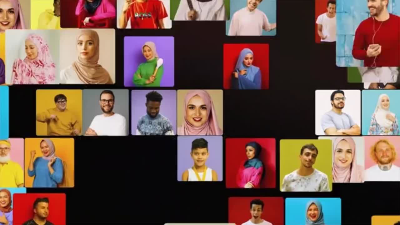 Moderne mosaik-intro med dynamiske bevægelser, nem at tilpasse med farvestyring. Ingen plug-ins påkrævet