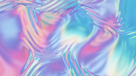 abstract holographic liquid wave surface with ripple and swirl. 3d animation of seamless loop