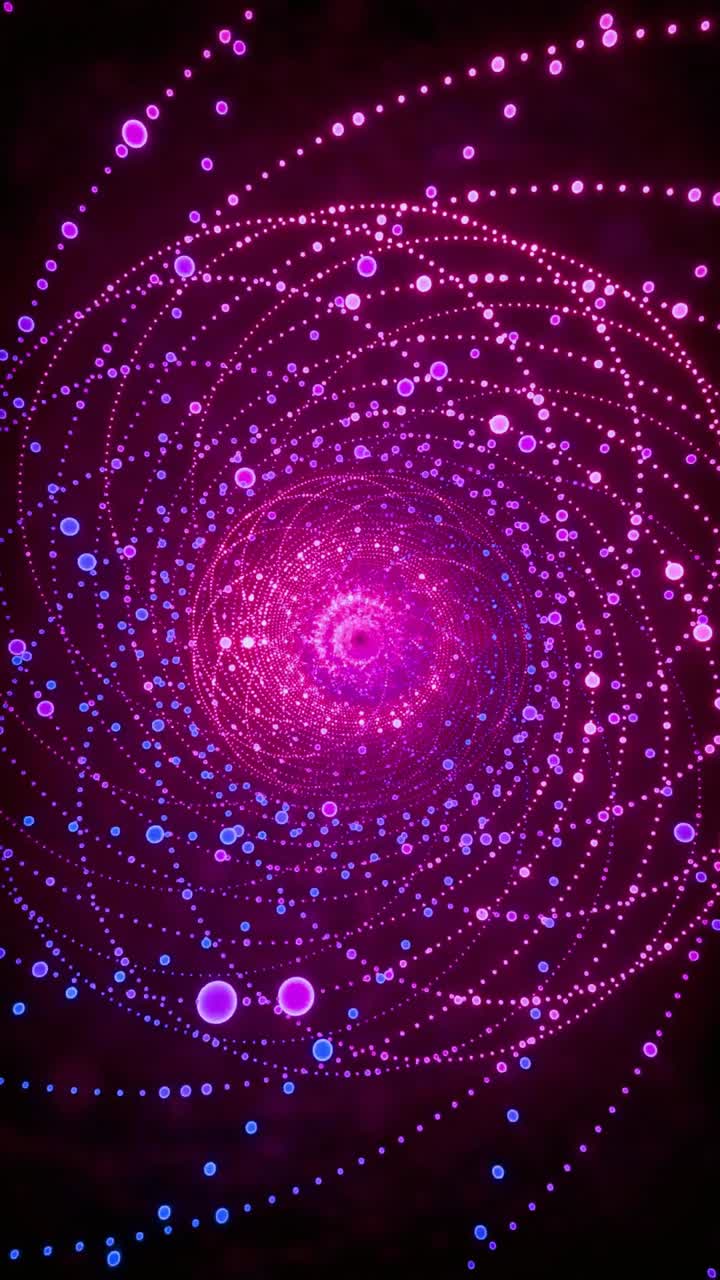 Particelle di luce astratte dinamiche rosa e viola vorticose