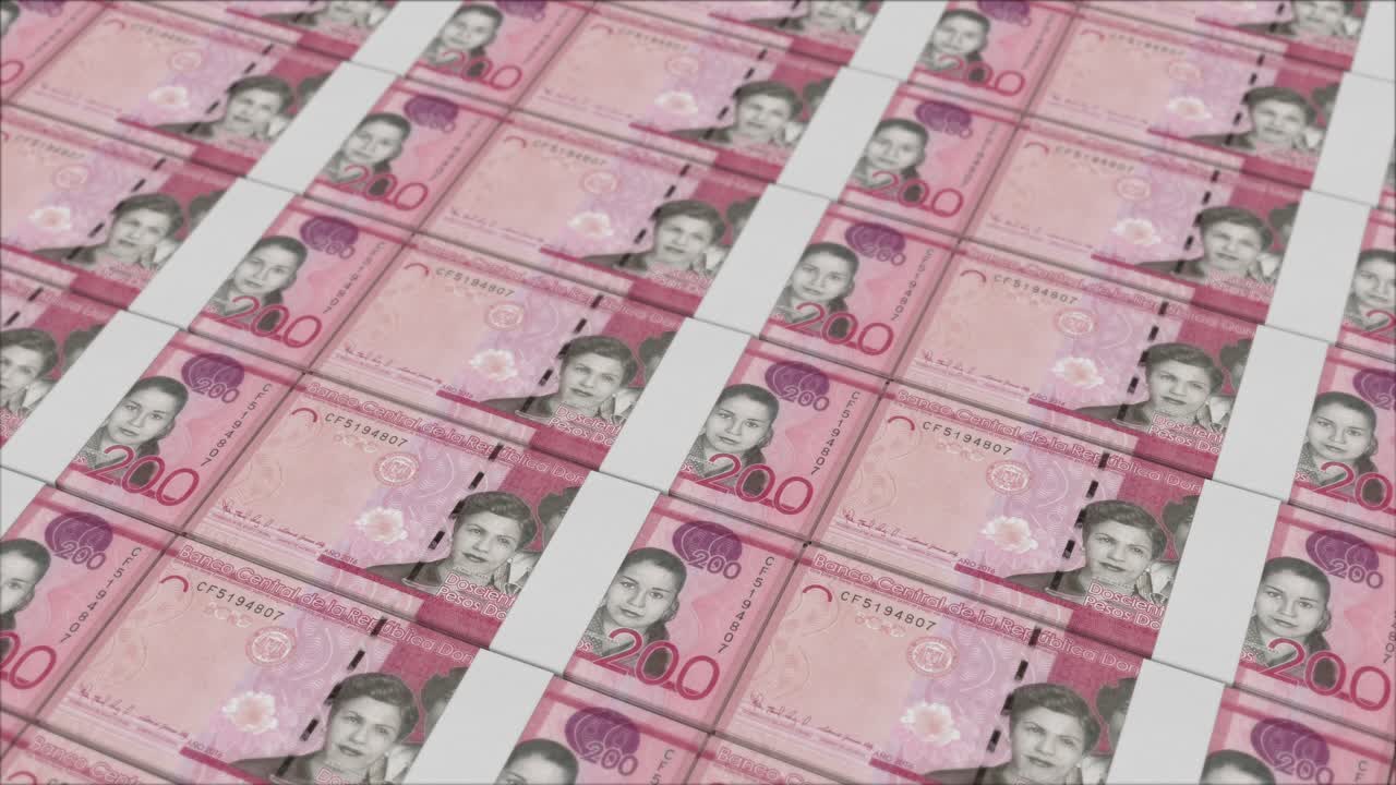 200 DOMINICAN PESO banknotes printed by a money press