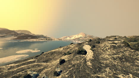 coastline-of-Antarctica-with-stones-and-ice