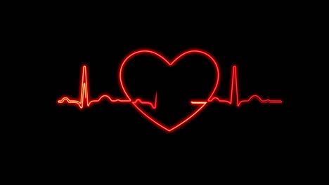 el diseño del símbolo de neón muestra una línea de ritmo cardíaco de fondo abstracto colorido. pantalla de visualización de ritmo cardiaco de luz de neón investigación médica.