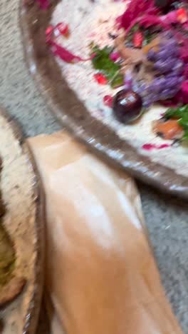 gourmet vegetarian dish with mushroom and vegetables