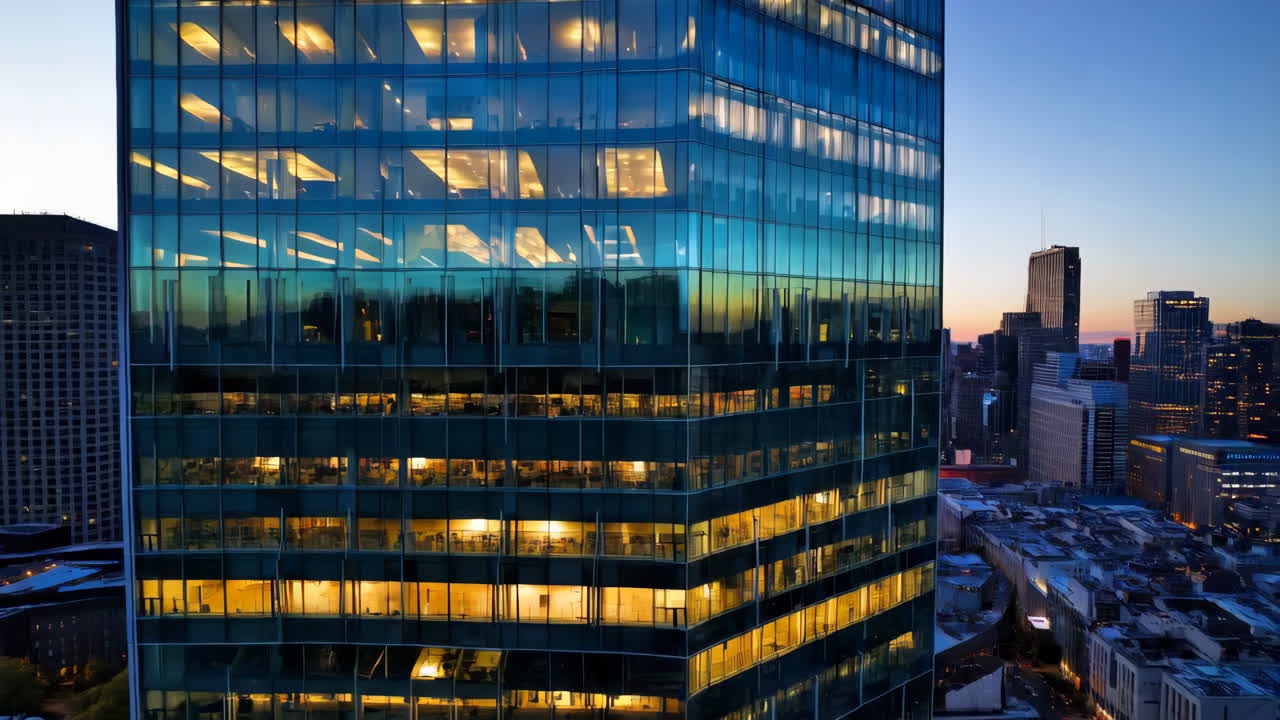 Modern Office Skyscraper at Dusk
