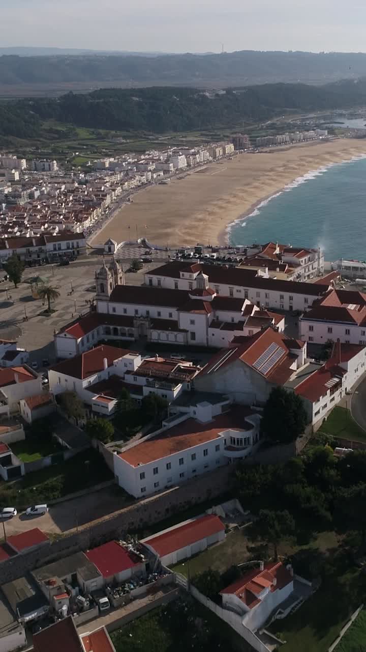 Aerial View of Coastal Town in Portugal