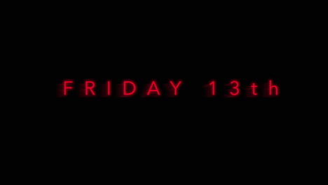 digital friday 13th text on dark screen