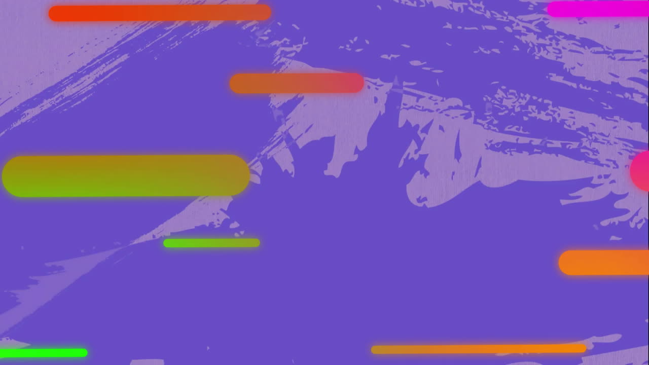 animación de formas coloridas que se mueven sobre un fondo azul