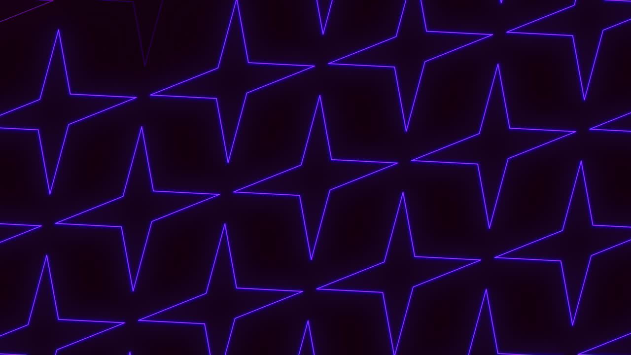 Abstract neon and laser purple stars pattern