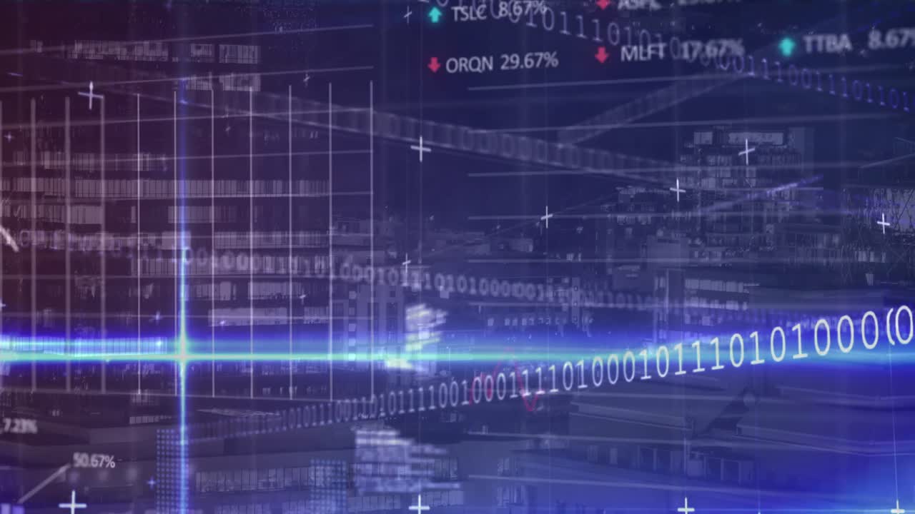 Animation of statistics, binary coding and financial data processing over grid