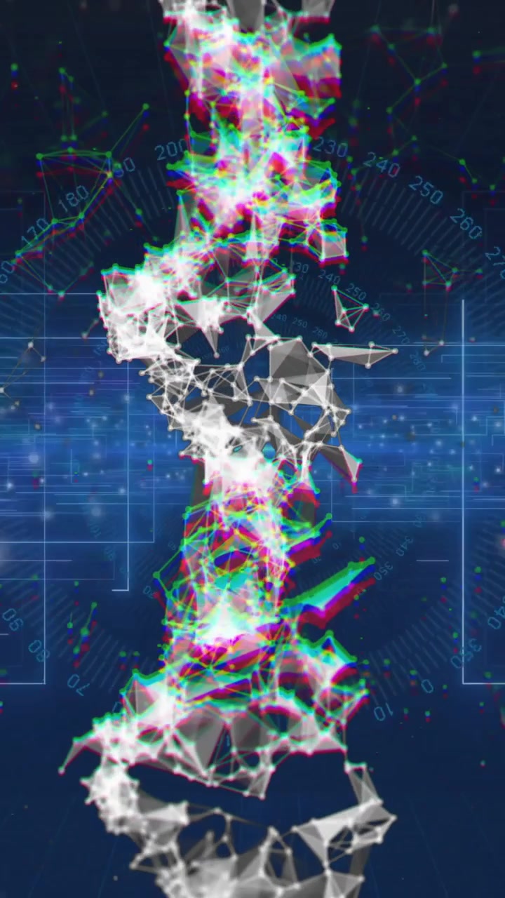 Animazione di filamento di DNA ed elaborazione dati su globo