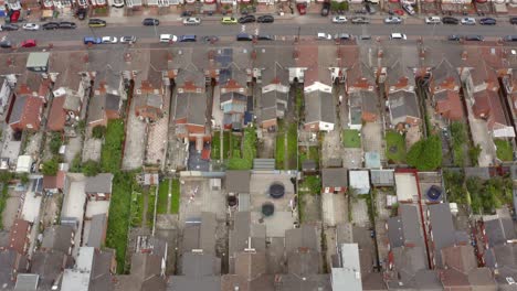 drone shot over birmingham housing estate streets 01