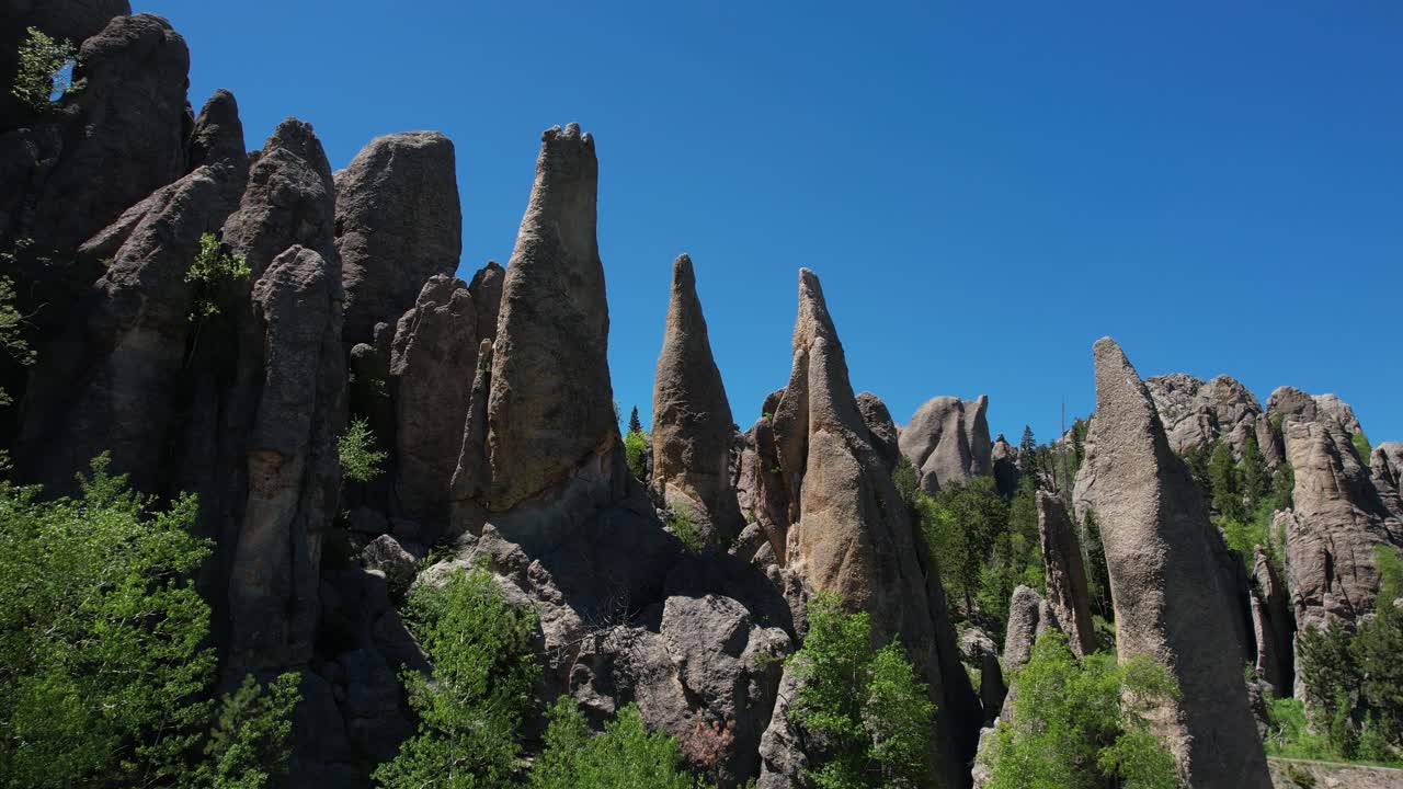 바늘의 조감도, 검은 언덕의 암석, 커스터 주립공원, 미국 사우스다코타