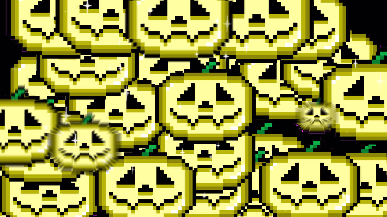 Pixel art pop up Halloween jack o lantern Transitions. 1080p - 30 fps - Alpha Channel (4).mov