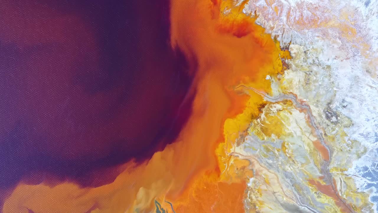 texturas coloridas en el terreno arenoso en el sitio de la mina en huelva