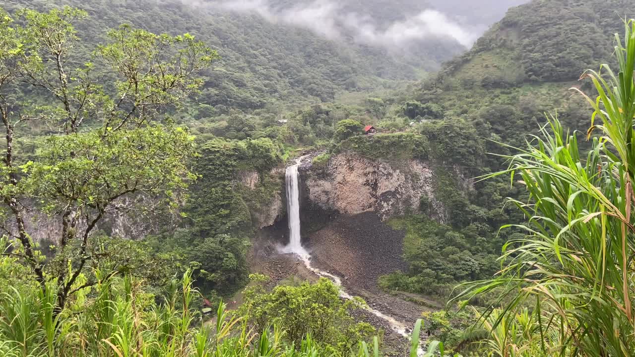 Manto de la Novia waterfall nature landscape water cascade tropical rainforest Ecuador