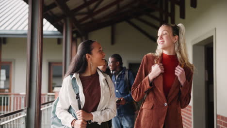 students walking in a school hallway