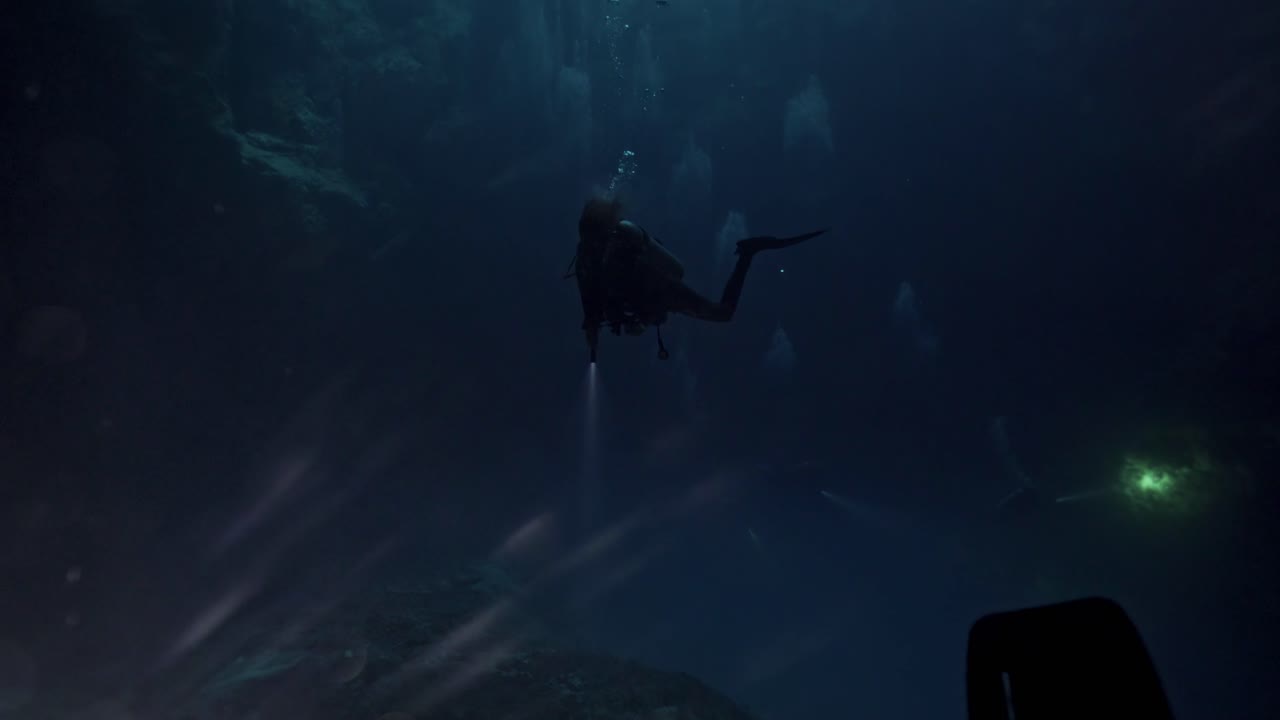 Scuba Diving in a Cave