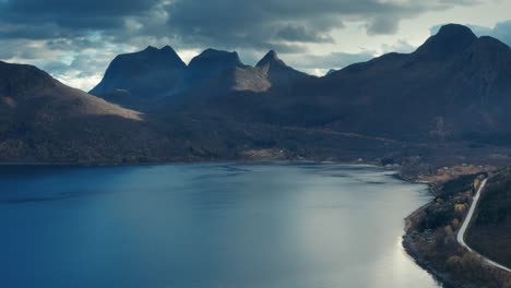 Aerial-view-of-the-Norwegian-fjord