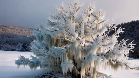 frozen tree in winter wonderland