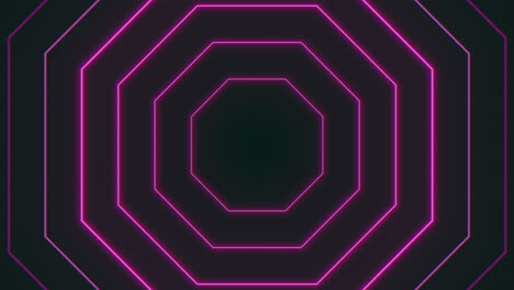 hexágonos de neón púrpura en vértigo en gradiente negro