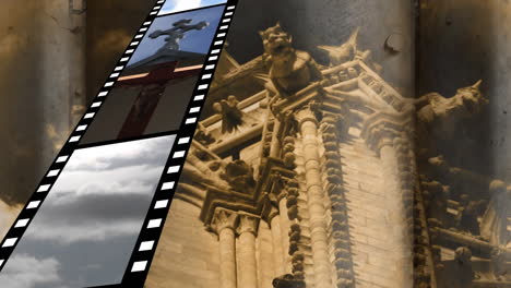 tira de película con diferentes videos